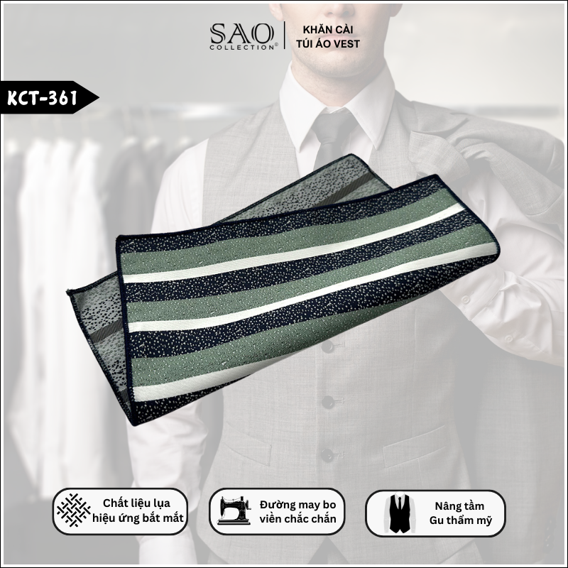 Pocket Square Khăn Cài Túi Áo Vest Nam (KCT361)