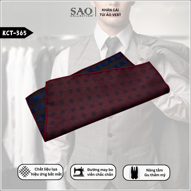 Pocket Square Nam Cổ Điển Xen Hiện Đại (KCT365)