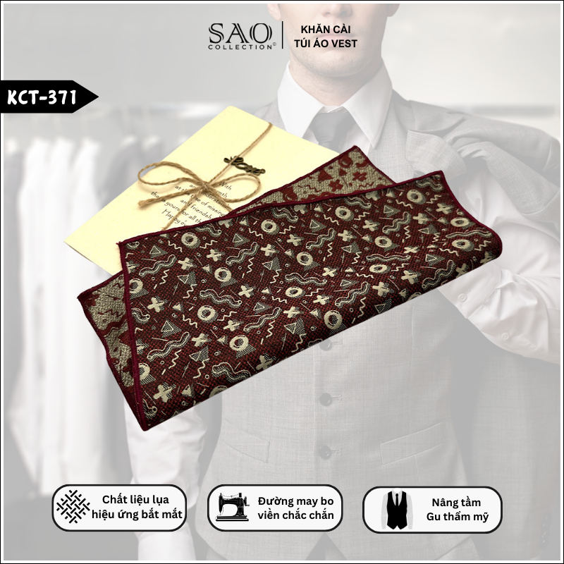 Pocket Square Khăn Cài Túi Áo Vest Nam (KCT371)