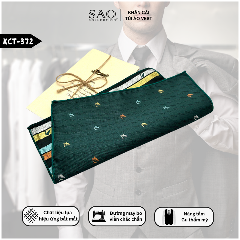 Pocket Square Khăn Cài Túi Áo Vest Nam (KCT372)