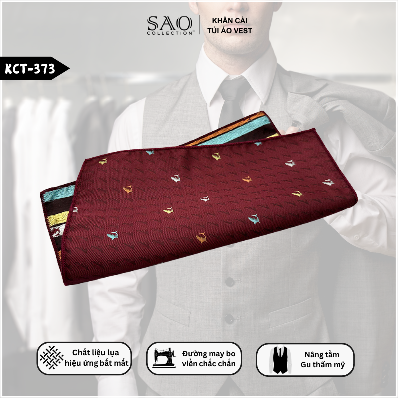 Pocket Square Khăn Cài Túi Áo Vest Nam (KCT373)