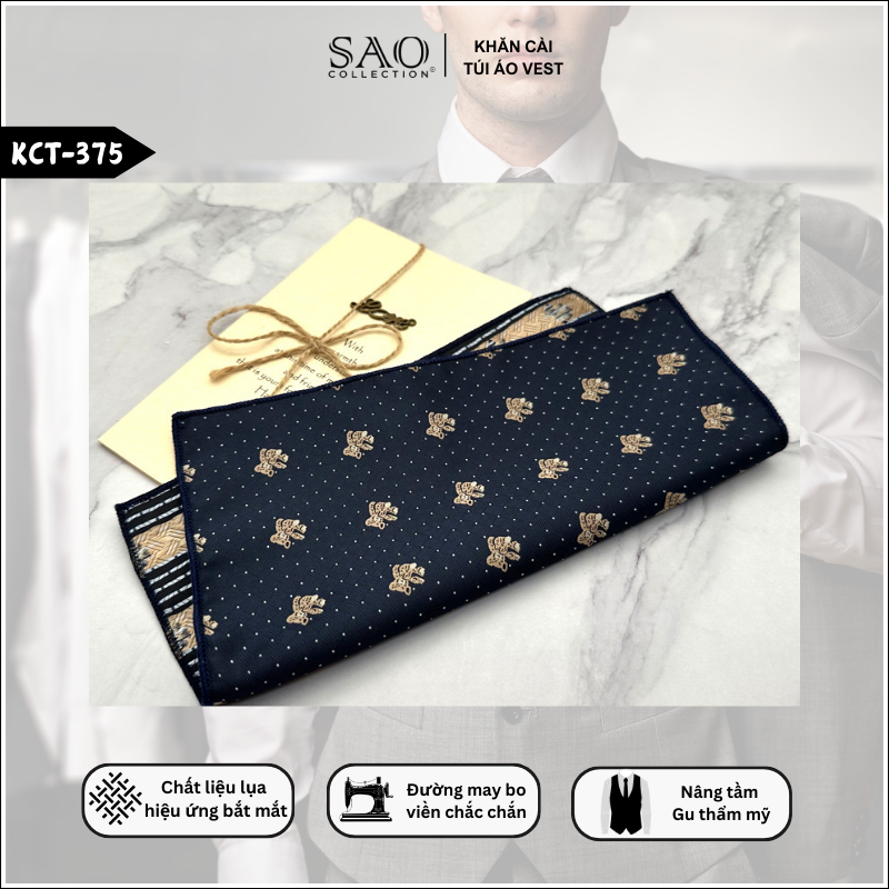 Pocket Square Khăn Cài Túi Áo Vest Nam (KCT375)