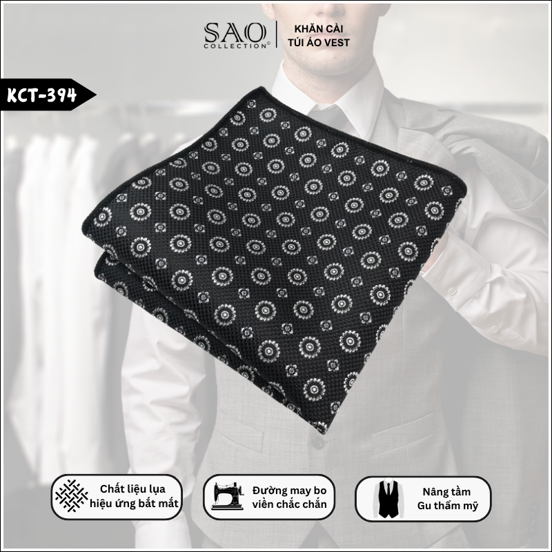 Khăn Cài Túi Áo Vest Nam – Pocket Square Nam Lịch Lãm Cho Doanh Nhân (KCT394)
