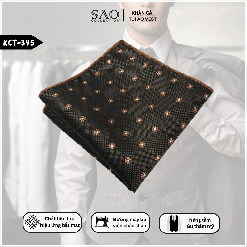 Khăn Cài Túi Áo Vest Nam – Pocket Square Nam Lịch Lãm Cho Doanh Nhân (KCT395)