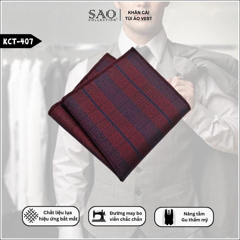 Khăn Cài Áo Vest Nam Cho Ngày Ra Mắt Gia Đình (KCT407)