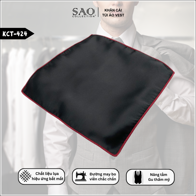 Khăn Cài Túi Áo Vest Nam – Pocket Square Lịch Lãm, Phụ Kiện Vest Cao Cấp (KCT424)