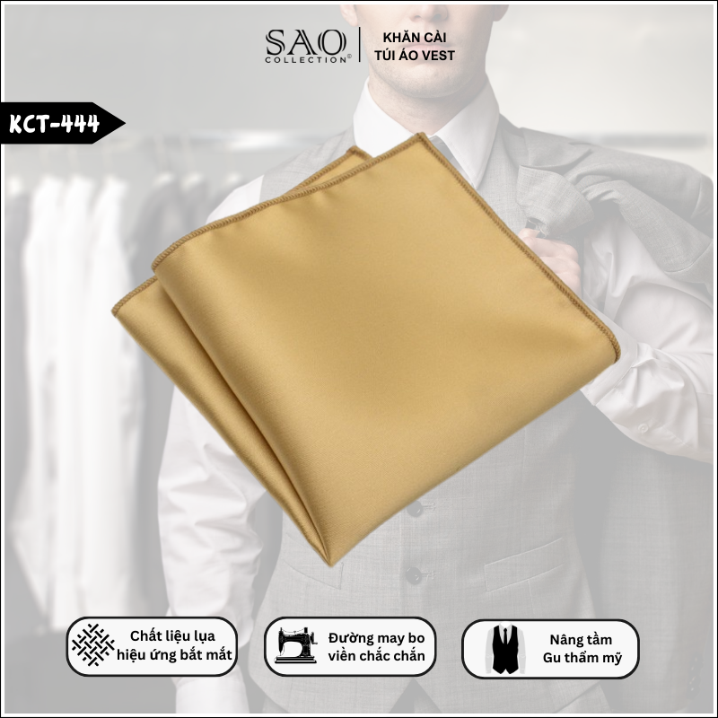 Khăn Cài Túi Áo Vest Nam – Pocket Square Cao Cấp, Tạo Điểm Nhấn Lịch Lãm (KCT444)