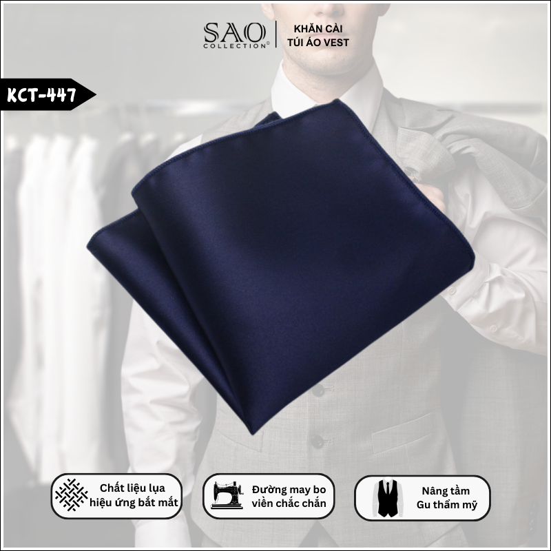 Khăn Cài Túi Áo Vest Nam – Pocket Square Cao Cấp, Tạo Điểm Nhấn Lịch Lãm (KCT447)