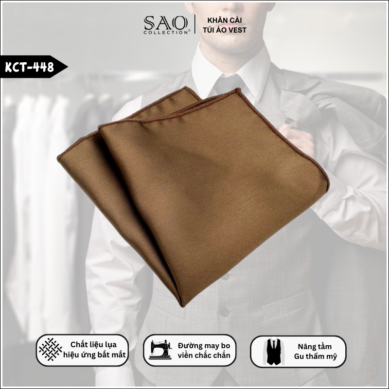 Khăn Cài Túi Áo Vest Nam – Pocket Square Cao Cấp, Tạo Điểm Nhấn Lịch Lãm (KCT448)