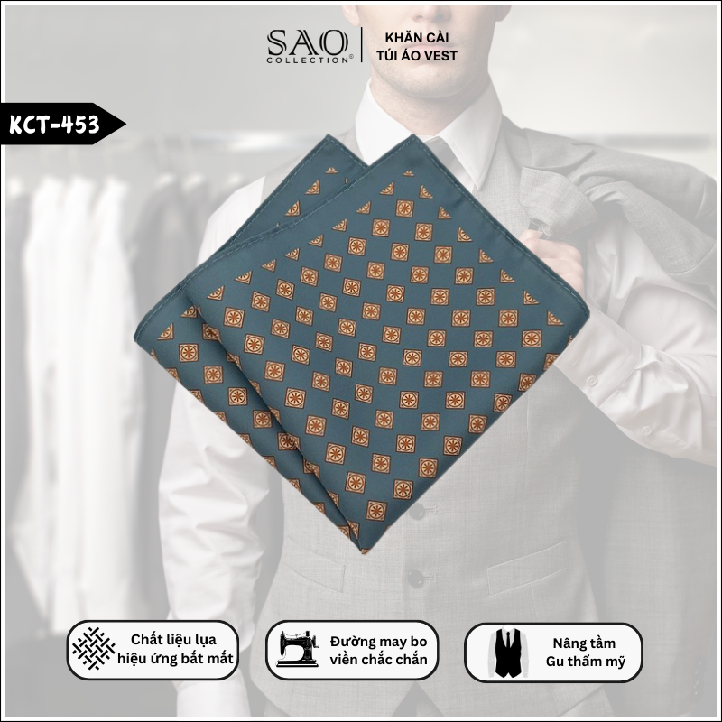 Pocket Square – Khăn Cài Vest Nam Cao Cấp, Phối Đồ Cưới Hỏi & Công Sở (KCT453)