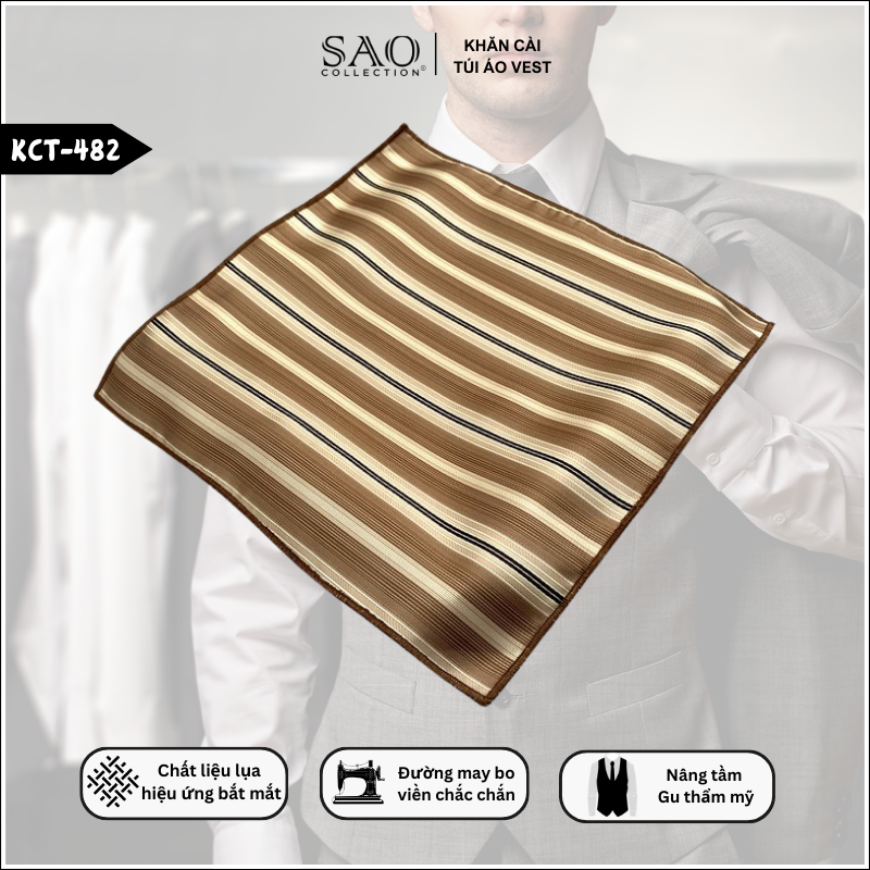 Khăn Cài Áo Vest Nam – Pocket Square Phối Đồ Cưới Hỏi, Dự Tiệc, Đi Làm (KCT482)