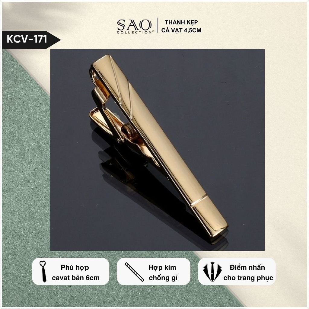 Thanh Kẹp Cà Vạt 4cm (KCV171)