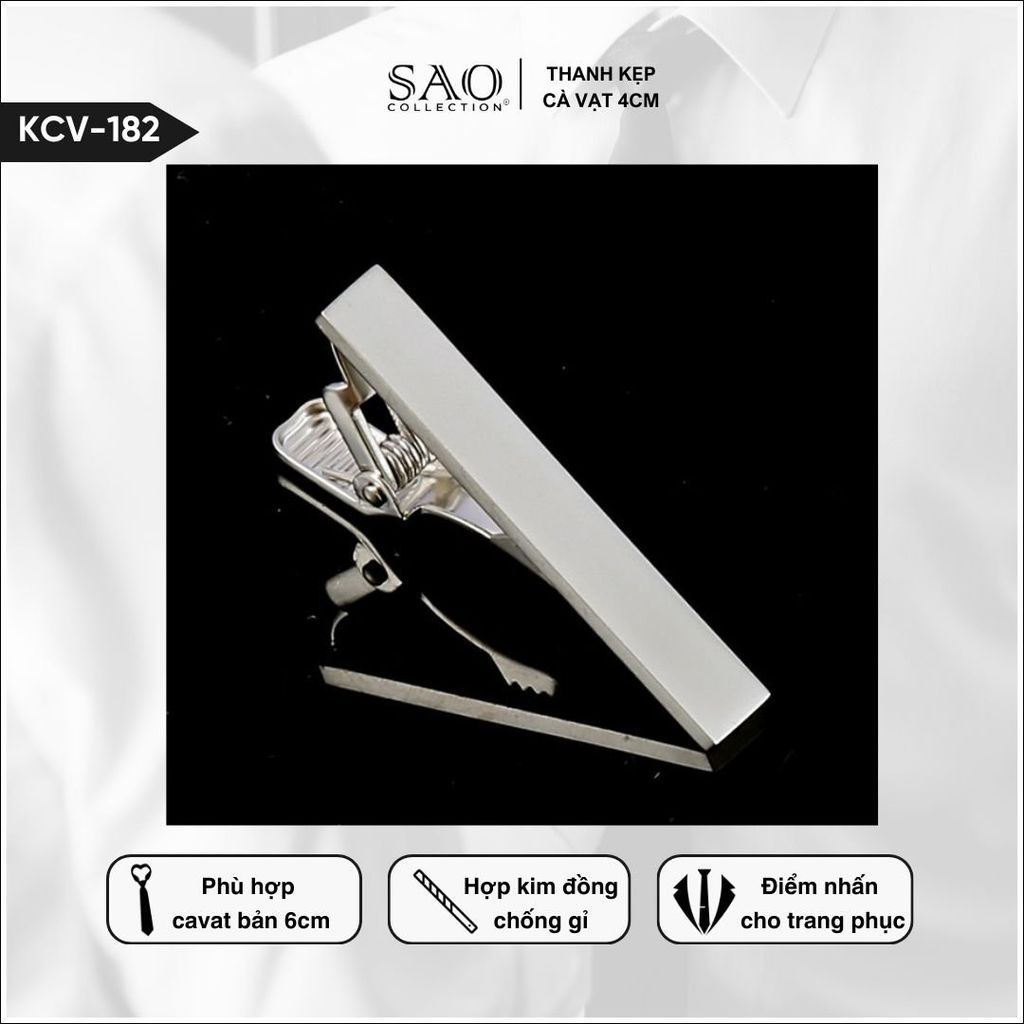 Thanh Kẹp Cà Vạt 4cm (KCV182)