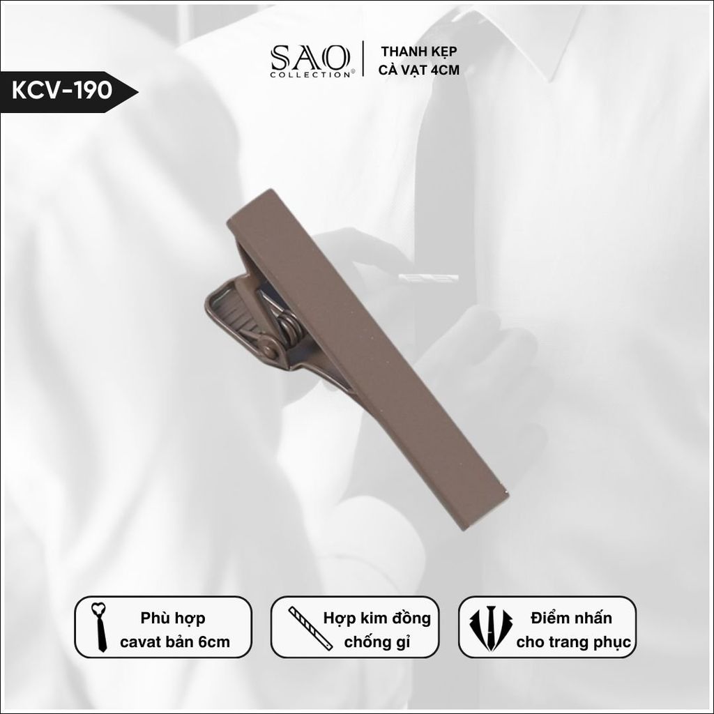 Thanh Kẹp Cà Vạt 4cm (KCV190)