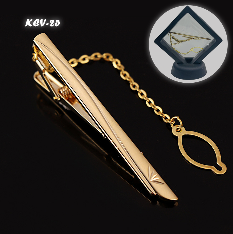 Thanh Kẹp Cà Vạt Hợp Kim Đồng Không Gỉ 6cm (KCV25)