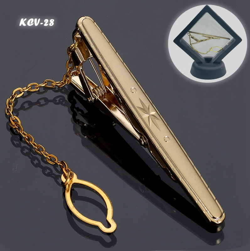 Thanh Kẹp Cà Vạt Hợp Kim Đồng Không Gỉ 6cm (KCV28)
