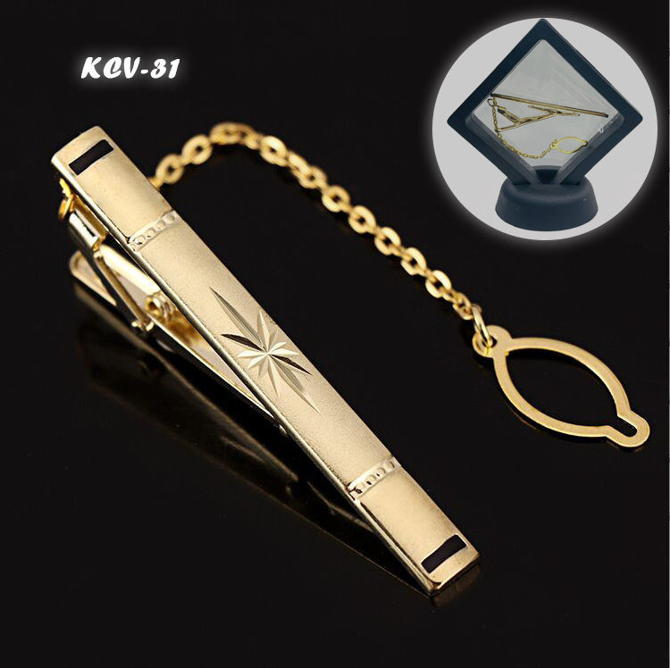 Thanh Kẹp Cà Vạt Hợp Kim Đồng Không Gỉ 6cm (KCV31)