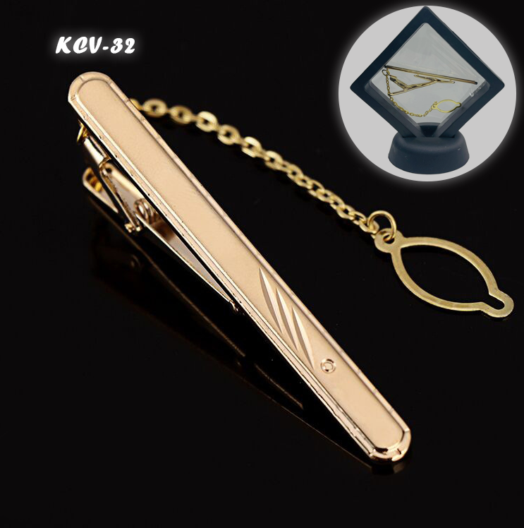 Thanh Kẹp Cà Vạt Hợp Kim Đồng Không Gỉ 6cm (KCV32)