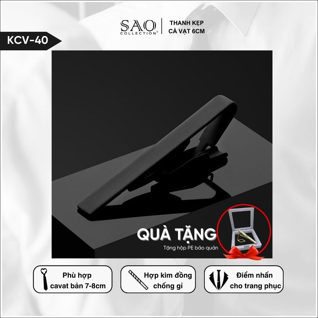 Kẹp Cà Vạt Nam Cao Cấp Nhiều mầu 6cm – Phiên Bản Giới Hạn - Lịch Lãm Cho Doanh Nhân Sang Trọng (KCV40)