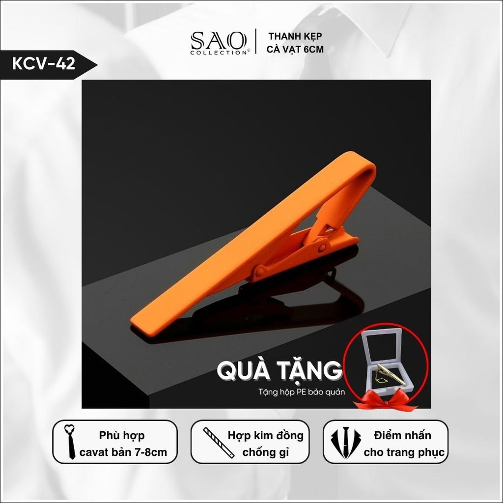 Kẹp Cà Vạt Nam Cao Cấp Nhiều mầu 6cm – Phiên Bản Giới Hạn - Lịch Lãm Cho Doanh Nhân Sang Trọng (KCV42)