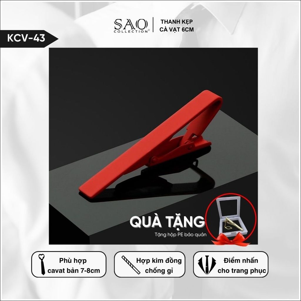Kẹp Cà Vạt Nam Cao Cấp Nhiều mầu 6cm – Phiên Bản Giới Hạn - Lịch Lãm Cho Doanh Nhân Sang Trọng (KCV43)