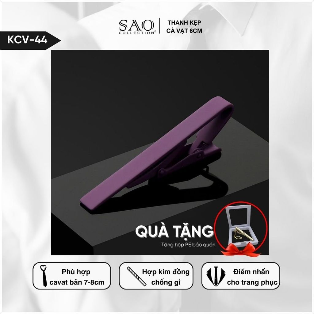 Kẹp Cà Vạt Nam Cao Cấp Nhiều mầu 6cm – Phiên Bản Giới Hạn - Lịch Lãm Cho Doanh Nhân Sang Trọng (KCV44)