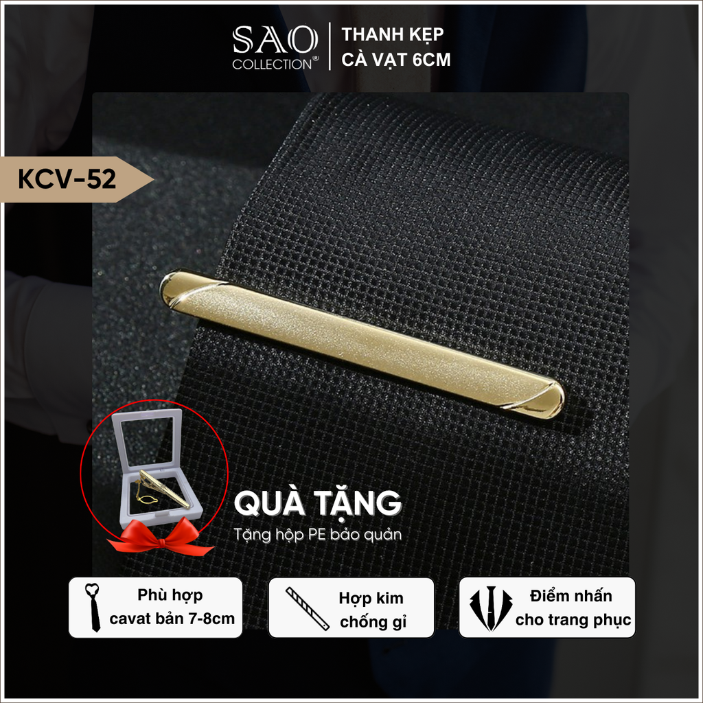 Kẹp Cà Vạt Nam Cao Cấp Nhiều mầu 6cm – Phiên Bản Giới Hạn - Lịch Lãm Cho Doanh Nhân Sang Trọng (KCV52)