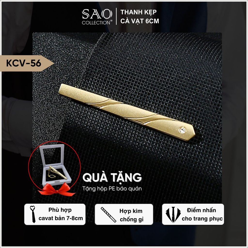 Kẹp Cà Vạt Nam Cao Cấp Nhiều mầu 6cm – Phiên Bản Giới Hạn - Lịch Lãm Cho Doanh Nhân Sang Trọng (KCV56)