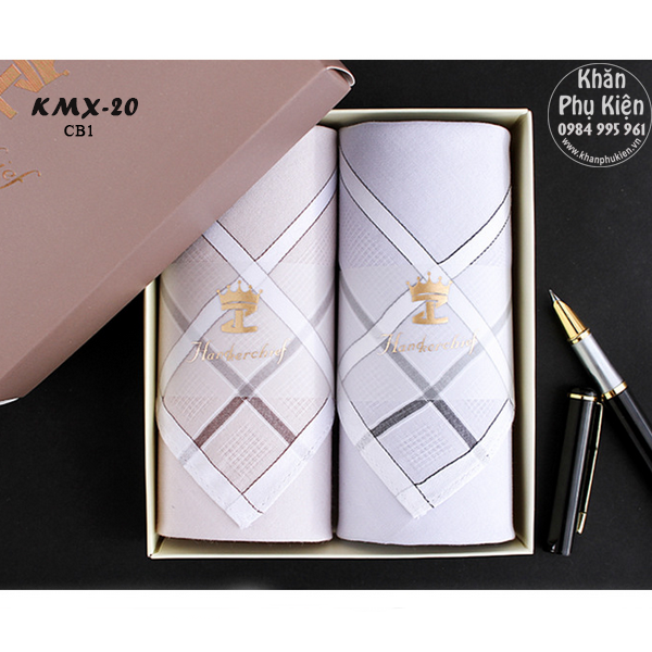 Khăn mùi xoa, khăn tay nam cao cấp - Mã KMX20 (combo fullbox)