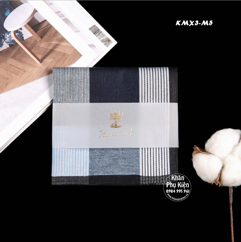 Khăn mùi xoa, khăn tay nam cao cấp - Mã KMX3