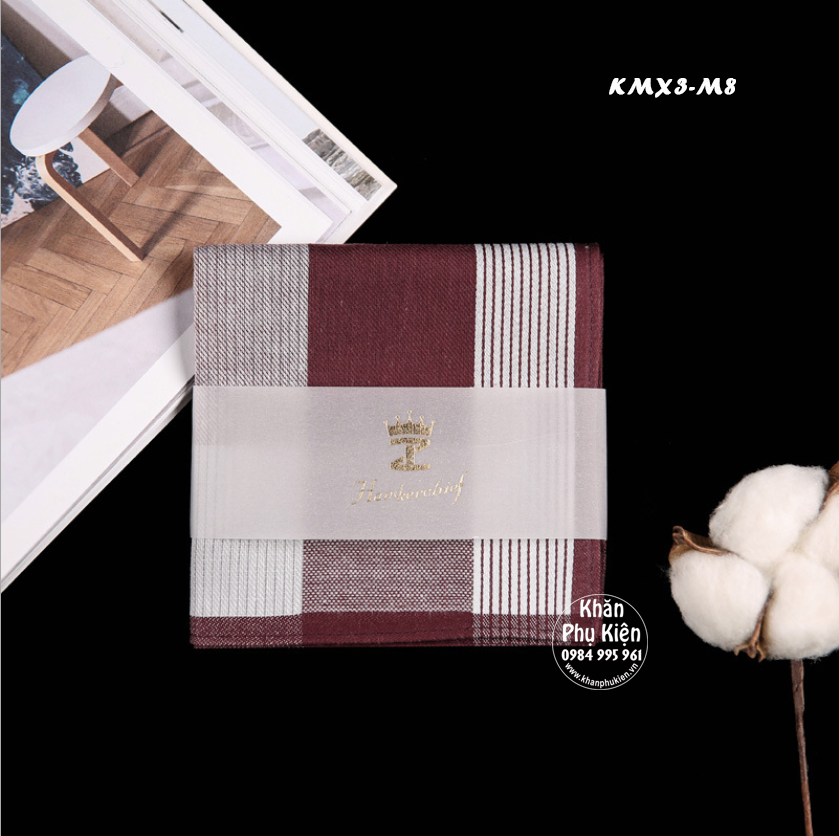 Khăn mùi xoa, khăn tay nam cao cấp - Mã KMX3