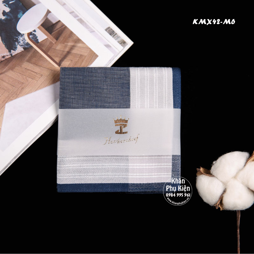 Khăn mùi xoa, khăn tay nam cao cấp - Mã KMX42
