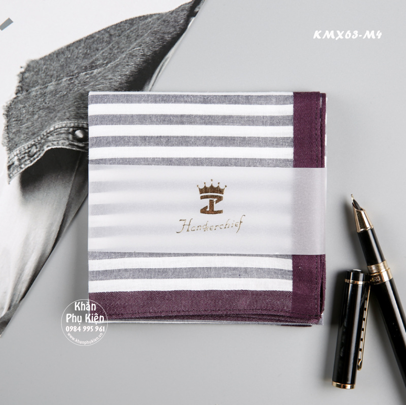 Khăn mùi xoa, khăn tay nam cao cấp - Mã KMX63