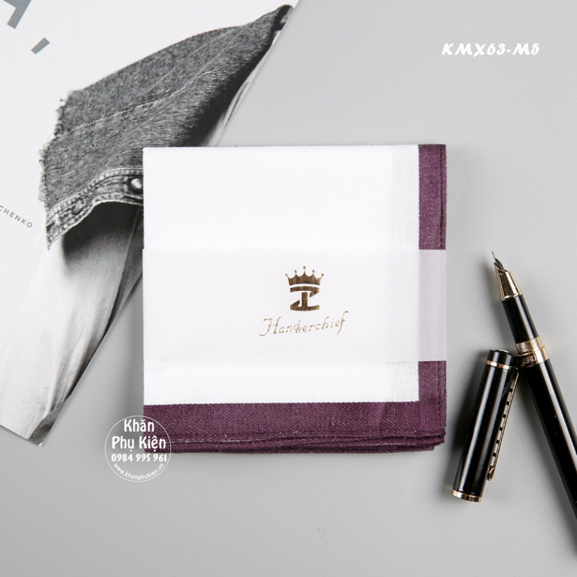 Khăn mùi xoa, khăn tay nam cao cấp - Mã KMX63M5