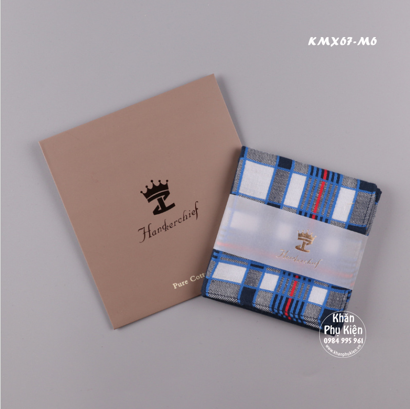 Khăn mùi xoa, khăn tay nam (KMX67) Fullbox