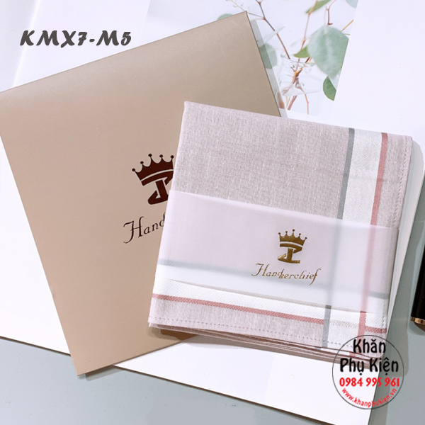 Khăn mùi xoa, khăn tay nam (KMX7) Fullbox