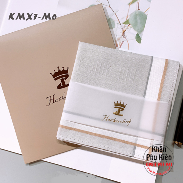 Khăn mùi xoa, khăn tay nam (KMX7) Fullbox