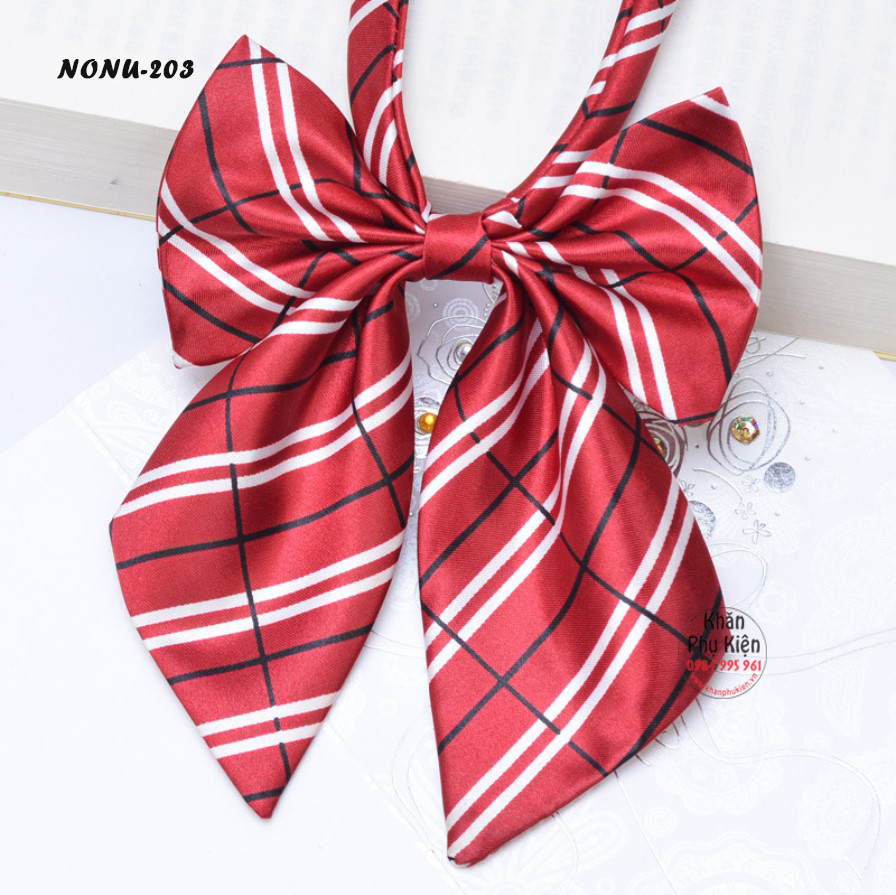 Nơ Cài Áo Nơ Đeo Cổ Nữ Trơn Màu Trắng (NONU203)