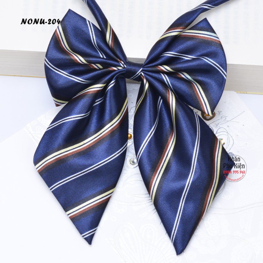 Nơ Cài Áo Nơ Đeo Cổ Nữ Trơn Màu Trắng (NONU204)