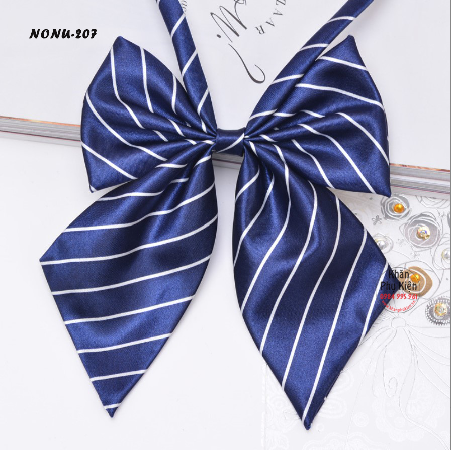Nơ Cài Áo Nơ Đeo Cổ Nữ Trơn Màu Trắng (NONU207)