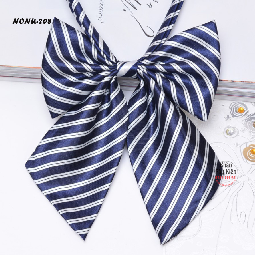 Nơ Cài Áo Nơ Đeo Cổ Nữ Trơn Màu Trắng (NONU208)