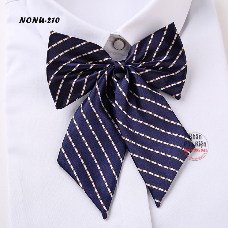 Nơ Cài Áo Nơ Đeo Cổ Nữ Trơn Màu Trắng (NONU210)