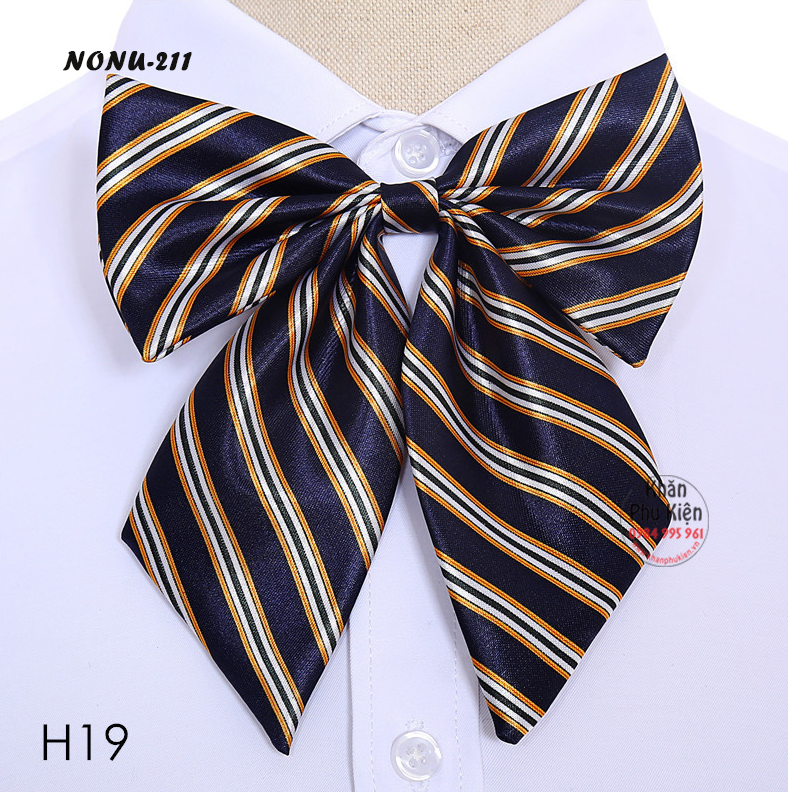 Nơ Cài Áo Nơ Đeo Cổ Nữ Trơn Màu Trắng (NONU211)