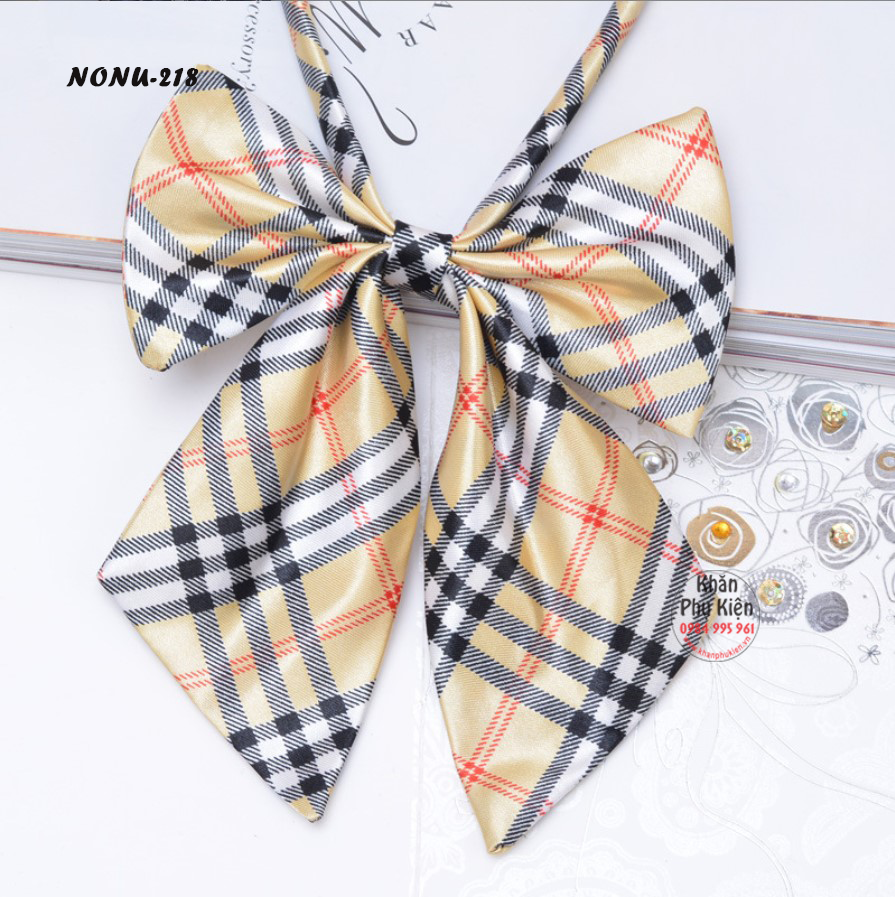 Nơ Cài Áo Nơ Đeo Cổ Nữ Trơn Màu Trắng (NONU218)
