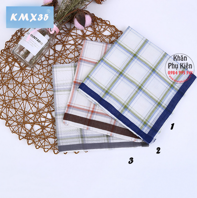 Khăn mùi xoa, khăn tay nam cao cấp - Mã KMX35