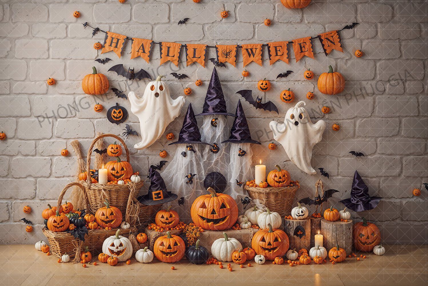 Phông Halloween Chụp Hình Em Bé BB407