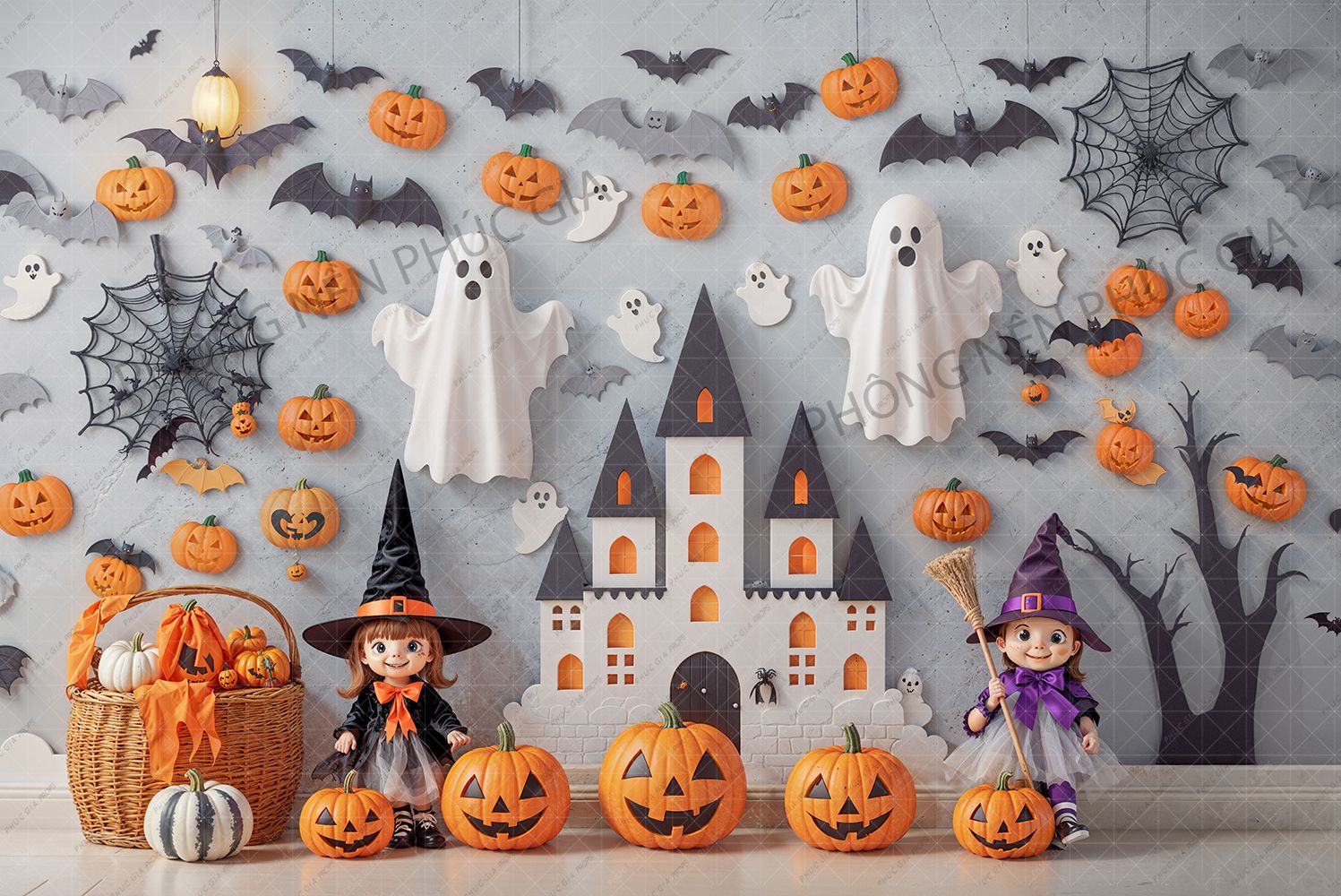 Phông Halloween Chụp Hình Em Bé BB408