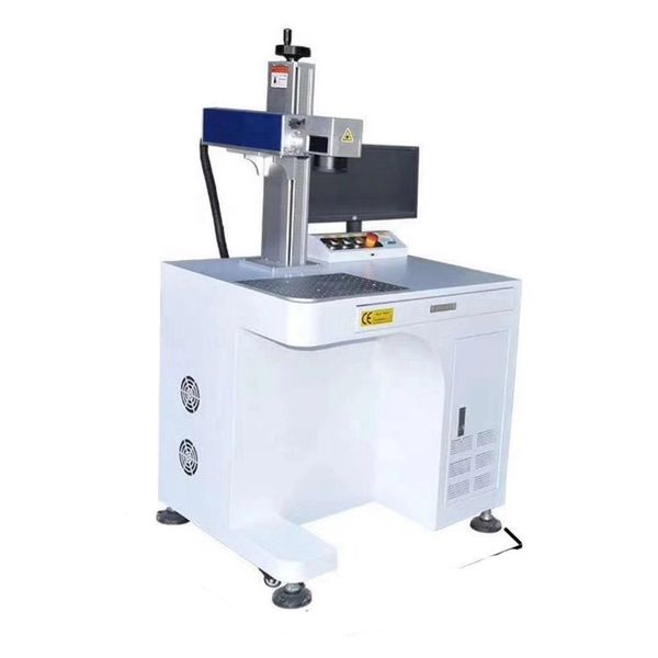 Bộ máy khắc laser fiber kim loại và trên nhiều chất liệu Aturos MAX 03 khắc logo, hình ảnh, date, số lô, mã vạch (20W, 30W - Tích hợp kệ bàn)