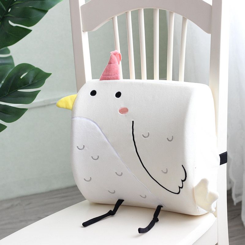 Gối Tựa Lưng Đai Cài Vải Bông Mịn Hoạt Hình