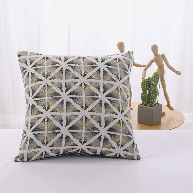 Gối tựa lưng Sofa trang trí Gấm thêu Hình Học